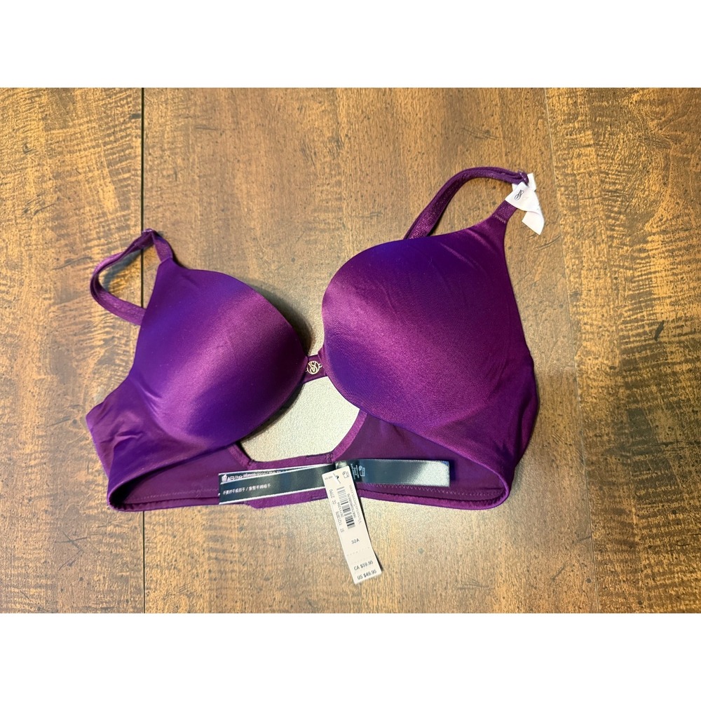 Victoria's Secret Push Up Bra 32A Purple Plum Padded Underwire NWT MSRP $49.95